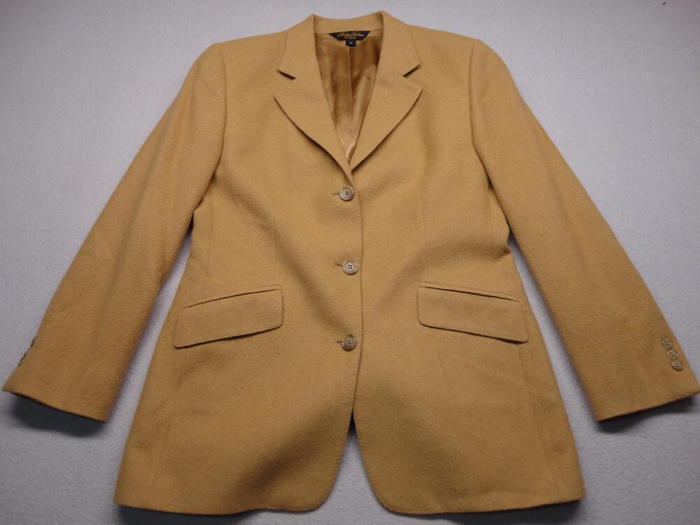 Brooks Brothers Blazer Womens 10 Beige 100% Camelhair Lined Made USA Tailored